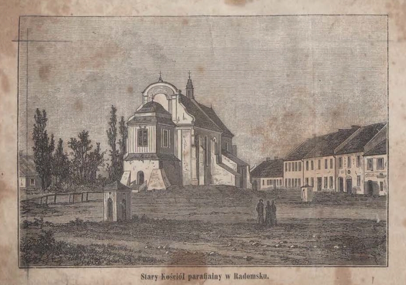 Stary kościół parafialny w Radomsku (rycina z książki R. Hube)