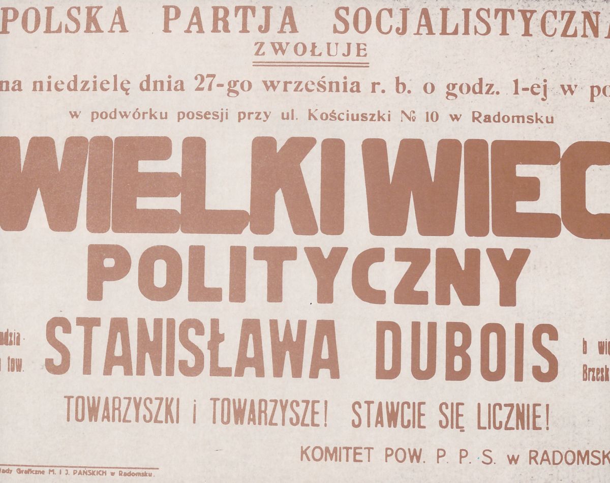 [stare zdjęcie] Plakat Polskiej Partii Socjalistycznej